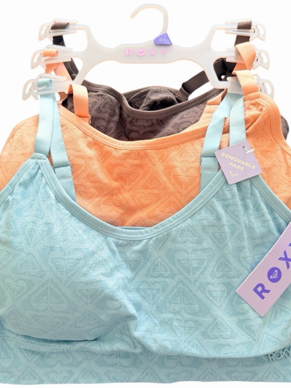 Roxy Women's 3 Pack Bras Bralettes Adjustable Straps w/ Wings size 2X NWT